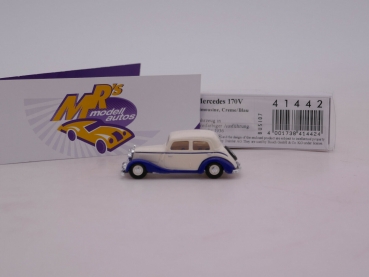Preview: Busch 41442 # Mercedes Benz 170V Limousine Baujahr 1936 " creme-blau " 1:87