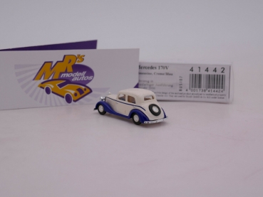 Preview: Busch 41442 # Mercedes Benz 170V Limousine Baujahr 1936 " creme-blau " 1:87