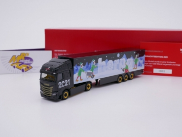 Herpa 314176 # Iveco S-Way Koffer-Sattelzug " Herpa Weihnachtsmodell 2021 " 1:87