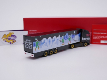 Preview: Herpa 314176 # Iveco S-Way Koffer-Sattelzug " Herpa Weihnachtsmodell 2021 " 1:87