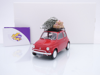 Norev 187779 # Fiat 500L Kleinwagen offen rot Baujahr 1968 " Weihnachten " 1:18
