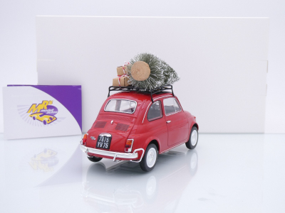 Preview: Norev 187779 # Fiat 500L Kleinwagen offen rot Baujahr 1968 " Weihnachten " 1:18