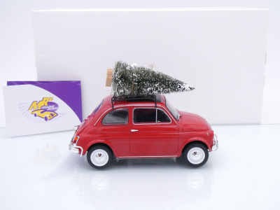 Preview: Norev 187779 # Fiat 500L Kleinwagen offen rot Baujahr 1968 " Weihnachten " 1:18