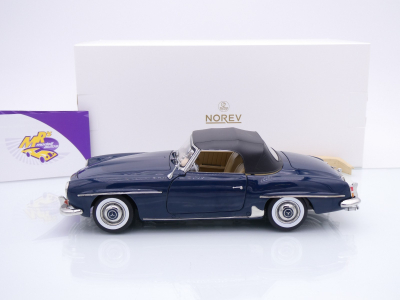 Preview: Norev 183403 # Mercedes-Benz 190 SL Cabriolet Baujahr 1957 " Middle Blue " 1:18