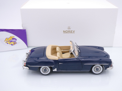 Preview: Norev 183403 # Mercedes-Benz 190 SL Cabriolet Baujahr 1957 " Middle Blue " 1:18
