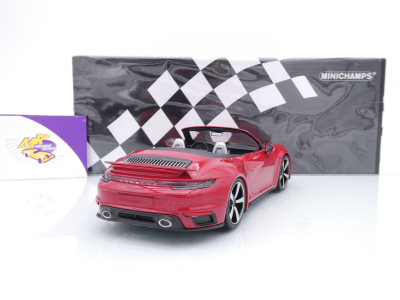 Preview: Minichamps 155069084 # Porsche 911 992 Turbo S Cabriolet Baujahr 2020 " Karminrot " 1:18