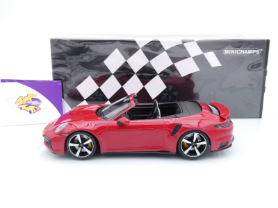 Preview: Minichamps 155069084 # Porsche 911 992 Turbo S Cabriolet Baujahr 2020 " Karminrot " 1:18