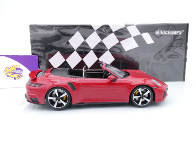 Preview: Minichamps 155069084 # Porsche 911 992 Turbo S Cabriolet Baujahr 2020 " Karminrot " 1:18