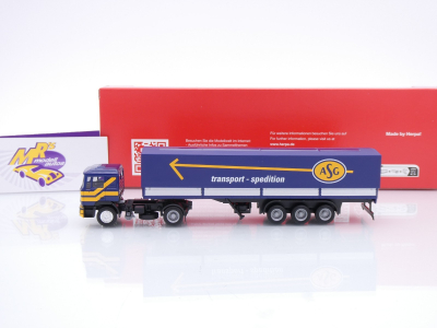 Preview: Herpa 319638 # MAN F90 2/3-achs Planen-Sattelzug " ASG Spedition Schweden " 1:87