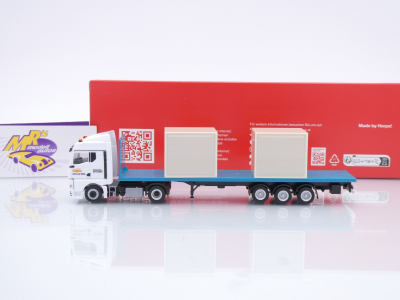 Preview: Herpa 320252 # MAN TGX GM Flachbett-Sattelzug + 10f Koffer " Circus Krone " 1:87