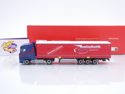 Preview: Herpa 319881 # DAF XG Gardinenplanen-Sattelzug " Heinloth Logistic Expert " 1:87