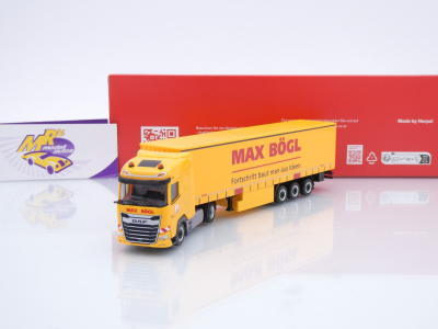 Herpa 320016 # DAF XG Gardinenplanen-Sattelzug " Max Bögl Bauunternehmen " 1:87