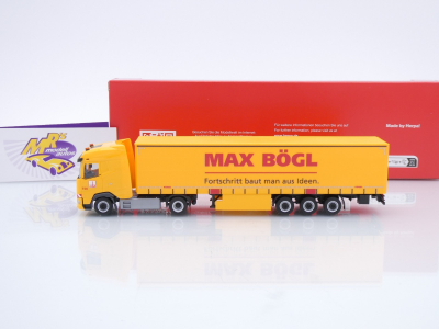 Preview: Herpa 320016 # DAF XG Gardinenplanen-Sattelzug " Max Bögl Bauunternehmen " 1:87