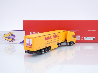 Preview: Herpa 320016 # DAF XG Gardinenplanen-Sattelzug " Max Bögl Bauunternehmen " 1:87