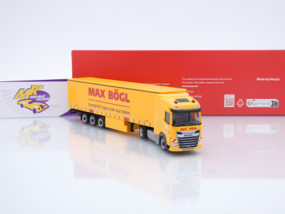 Preview: Herpa 320016 # DAF XG Gardinenplanen-Sattelzug " Max Bögl Bauunternehmen " 1:87