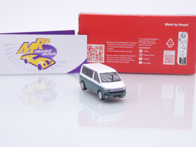 Preview: Herpa 096805-004 # Volkswagen VW T6.1 California " Candyweiß-Bayleafgrün " 1:87