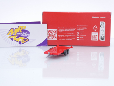 Herpa 052450-004 # PKW-Transportanhänger 2-achs " rot-silber " 1:87
