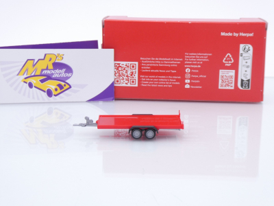 Preview: Herpa 052450-004 # PKW-Transportanhänger 2-achs " rot-silber " 1:87