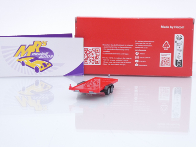 Preview: Herpa 052450-004 # PKW-Transportanhänger 2-achs " rot-silber " 1:87