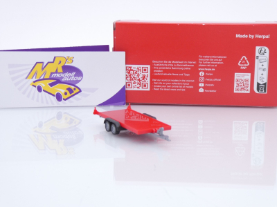 Preview: Herpa 052450-004 # PKW-Transportanhänger 2-achs " rot-silber " 1:87