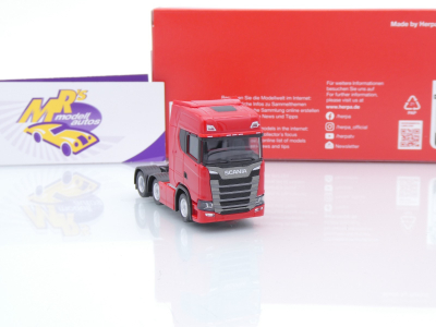 Preview: Herpa 307543-005 # Scania CS20 HD 3-achs 6x2 Zugmaschine " rot " 1:87