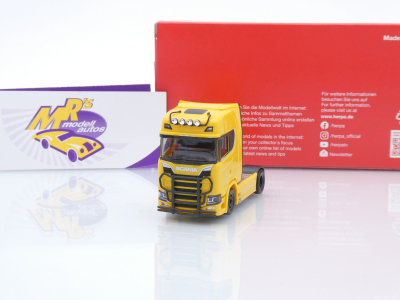 Herpa 310116-005 # Scania CS20 HD 2-achs Zugmaschine + Lampenbügel " gelb " 1:87