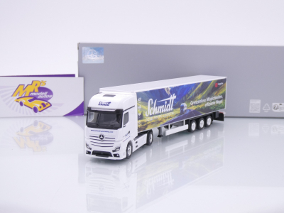 Herpa 959711 # Mercedes Actros Koffer-SZ " Schmidt Gevelsberg / Bergland " 1:87