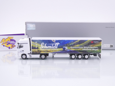 Preview: Herpa 959711 # Mercedes Actros Koffer-SZ " Schmidt Gevelsberg / Bergland " 1:87