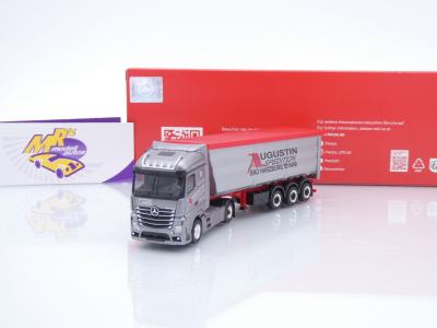 Herpa 319614 # Mercedes Actros Stahlmulden-Sattelzug " Augustin Spedition " 1:87