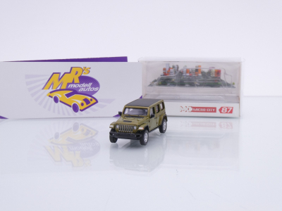 Micro City / Herpa 87MC000014 # Jeep Wrangler Baujahr 2017 " olivegrün " 1:87