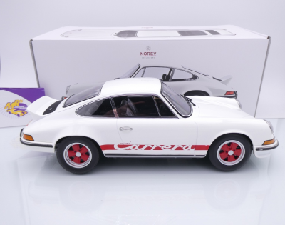Preview: Norev 127514 # Porsche 911 Carrera RS 2.7 Coupe Baujahr 1972 " weiß-rot " 1:12