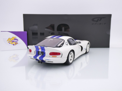 Preview: GT Spirit GT940 # Dodge Viper GTS V10 Coupe Baujahr 1996 " weiß-blau " 1:18
