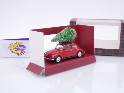 Preview: Norev 841006 # Volkswagen VW Käfer 1300 Baujahr 1973 rot " Christmas Edition " 1:43