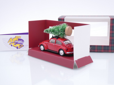 Preview: Norev 841006 # Volkswagen VW Käfer 1300 Baujahr 1973 rot " Christmas Edition " 1:43