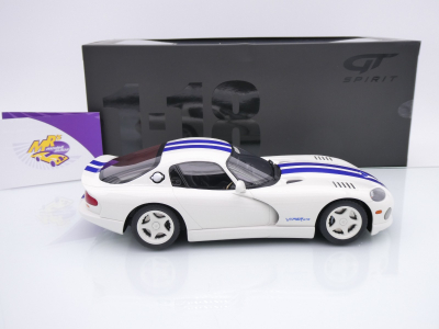 Preview: GT Spirit GT940 # Dodge Viper GTS V10 Coupe Baujahr 1996 " weiß-blau " 1:18