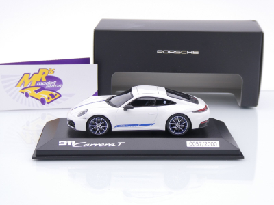 Preview: Minichamps WAP0200250SCPE # Porsche 911 Carrera T Baujahr 2024 " weiß-blau " 1:43