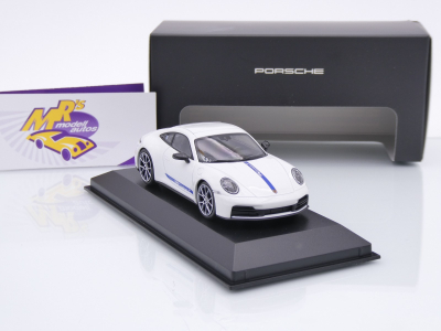 Preview: Minichamps WAP0200250SCPE # Porsche 911 Carrera T Baujahr 2024 " weiß-blau " 1:43