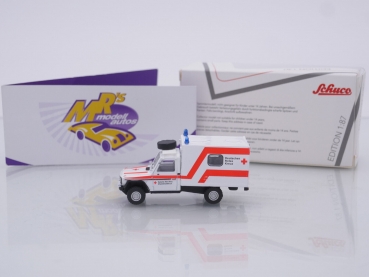 Preview: Schuco 26686 # Mercedes-Benz G-Klasse Krankenwagen " Deutsches Rotes Kreuz Schwerin " 1:87