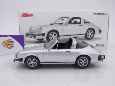 Preview: Schuco 00298 # Porsche 911 Targa Baujahr 1977 in " silbermetallic " 1:18