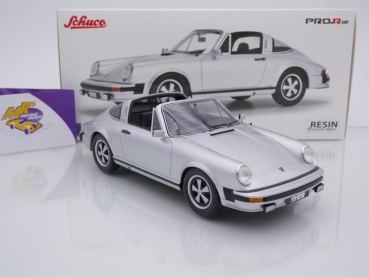 Preview: Schuco 00298 # Porsche 911 Targa Baujahr 1977 in " silbermetallic " 1:18