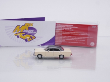 Preview: Herpa 430739-003 # Mercedes-Benz 200 SL Heckflosse Limousine " creme-schwarz " 1:87