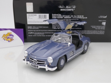 Preview: Minichamps 110037220 # Mercedes Benz 300 SL Coupe (W198) Baujahr 1955 " hellblaumetallic " 1:18