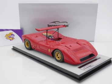 Preview: Tecnomodel TM18-250A # Ferrari 612 Can-Am Press Version 1968 Rosso Corsa 1:18 Nur 100 Stück !!