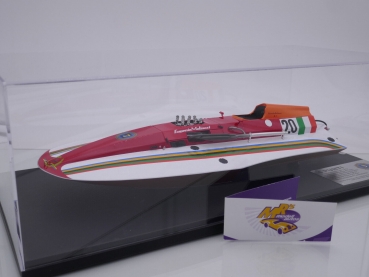 Preview: BBR FER003 # Eugenin Molinari 4 Punti Motorbot Baujahr 1980 " rot-weiß " 1:18 Nur 300 Stück !!