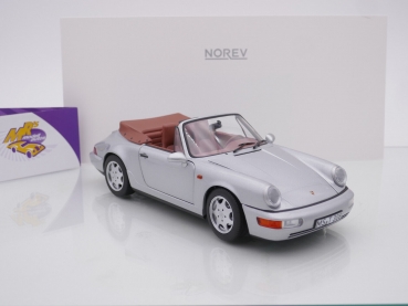 Preview: Norev 187330 # Porsche 911 (964) Carrera 2 Cabriolet Baujahr 1990 " silbermetallic " 1:18