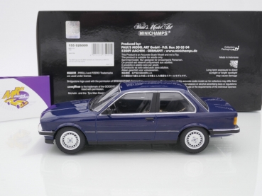 Preview: Minichamps 155026009 # BMW 323i Limousine Baujahr 1982 " saturnblau " 1:18