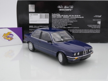Preview: Minichamps 155026009 # BMW 323i Limousine Baujahr 1982 " saturnblau " 1:18