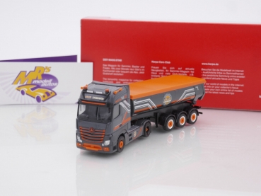 Herpa 314565 # Mercedes-Benz Actros '18 Gigaspace Rundmulden-Sattelzug " Jack Janssen " 1:87