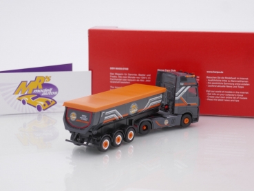 Preview: Herpa 314565 # Mercedes-Benz Actros '18 Gigaspace Rundmulden-Sattelzug " Jack Janssen " 1:87