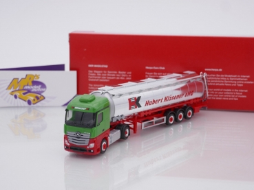 Herpa 315395 # Mercedes-Benz Actros Aero Jumbochromtank-Sattelzug " Hubert Kläsener oHG " 1:87